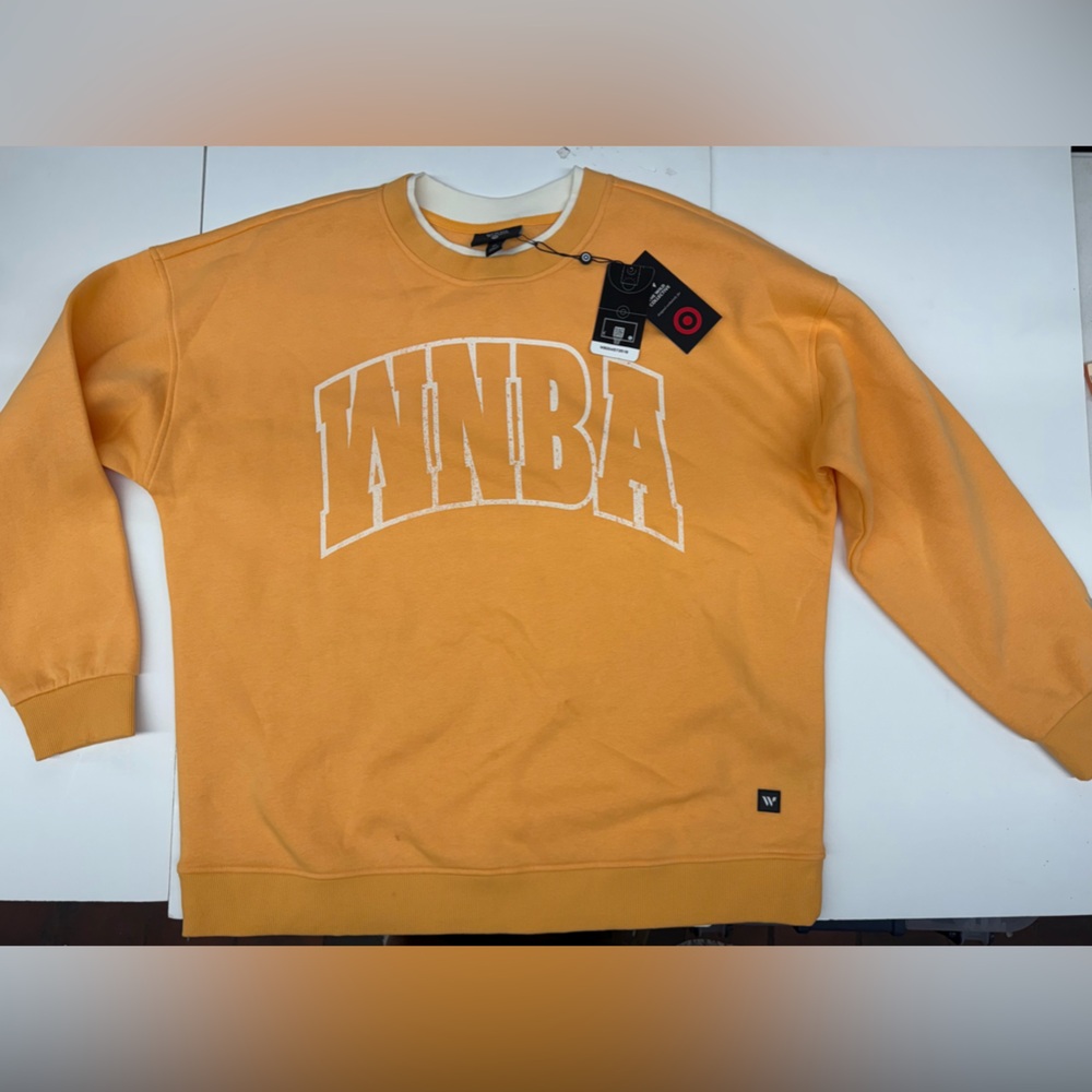 New! WNBA Women’s Yellow double lined Crewneck Sweatshirt Size Medium